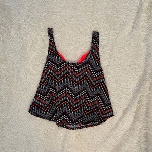 Tank top with open back and bow